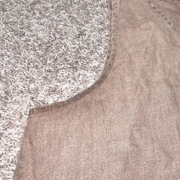 Flax by Jeanne Engelhart 100% Linen Sleeveless brown round neck top - Picture 8 of 9